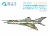 Quinta Studio QD+48576 MiG-21SM Fishbed-J 3D-Printed & coloured Interior on decal paper (Eduard) (with 3D-printed resin parts) 1/48
